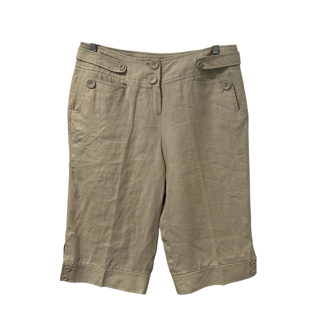 Women's Tan Linen Shorts